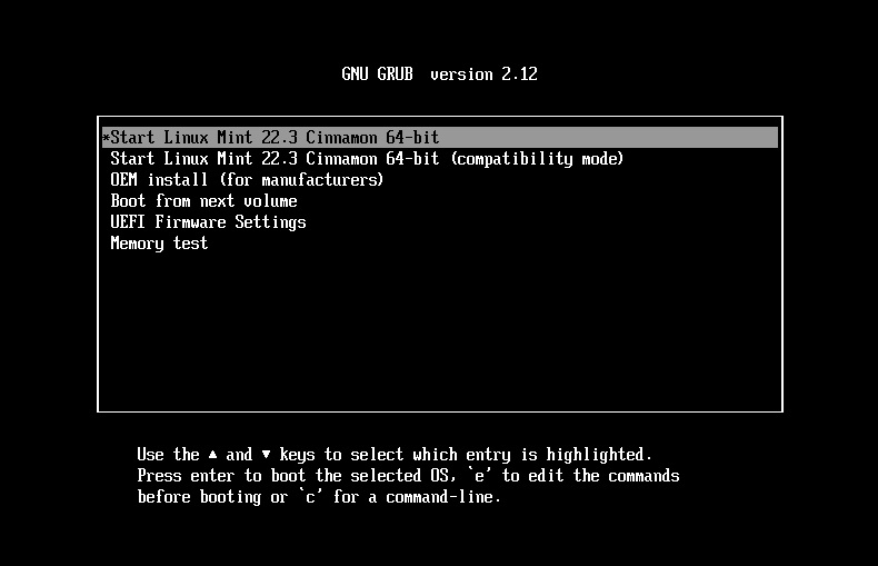 Linux Mint (Grub2) Bootmenü Grub2 Bootmenü