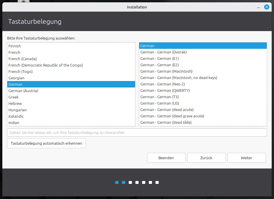 Select keyboard layout InstKeyb
